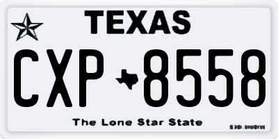 TX license plate CXP8558