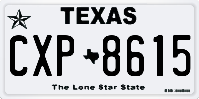 TX license plate CXP8615
