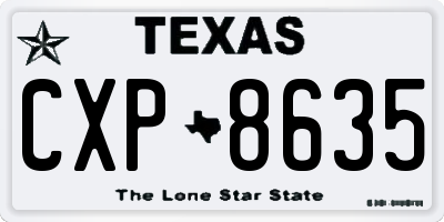 TX license plate CXP8635