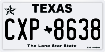 TX license plate CXP8638