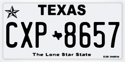TX license plate CXP8657