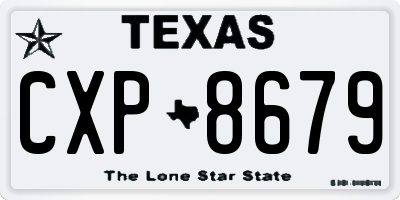 TX license plate CXP8679