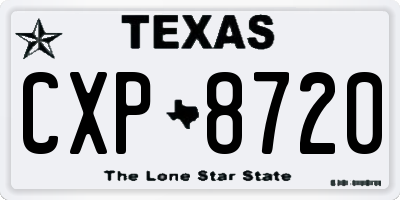 TX license plate CXP8720