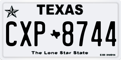 TX license plate CXP8744
