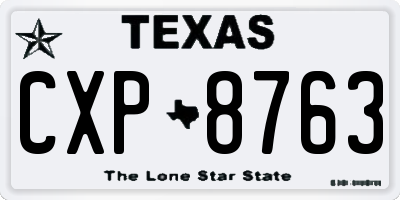 TX license plate CXP8763