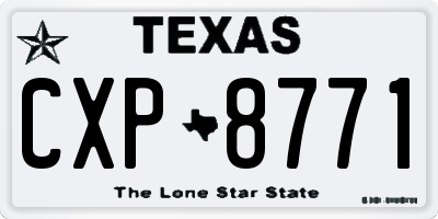 TX license plate CXP8771