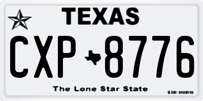 TX license plate CXP8776