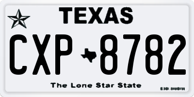 TX license plate CXP8782