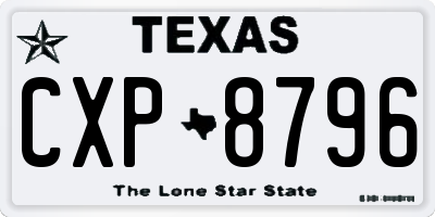TX license plate CXP8796
