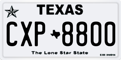 TX license plate CXP8800