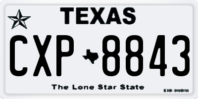 TX license plate CXP8843