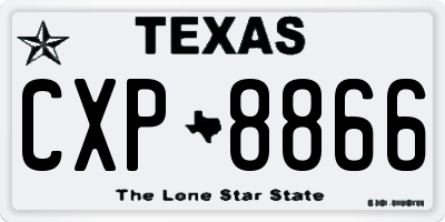 TX license plate CXP8866