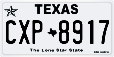 TX license plate CXP8917