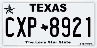TX license plate CXP8921