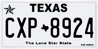 TX license plate CXP8924