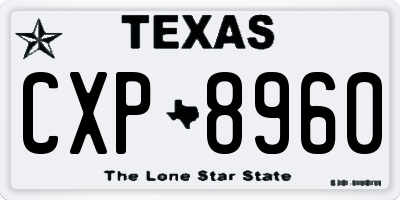 TX license plate CXP8960