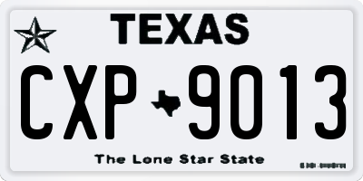 TX license plate CXP9013