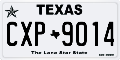 TX license plate CXP9014