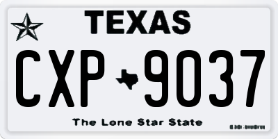 TX license plate CXP9037