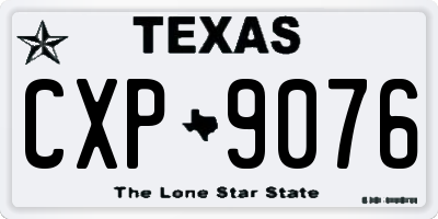 TX license plate CXP9076
