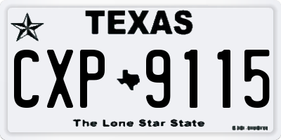 TX license plate CXP9115