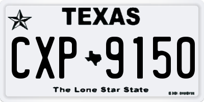 TX license plate CXP9150