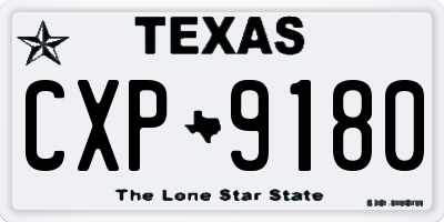 TX license plate CXP9180
