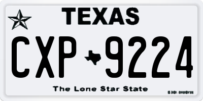 TX license plate CXP9224