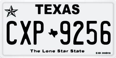 TX license plate CXP9256