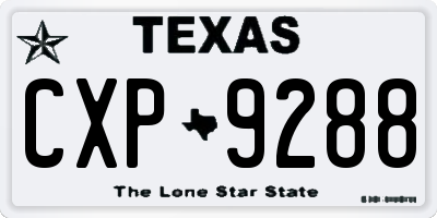 TX license plate CXP9288