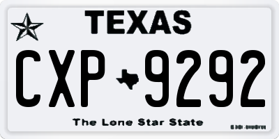 TX license plate CXP9292