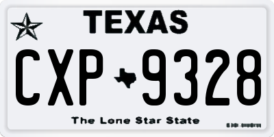 TX license plate CXP9328
