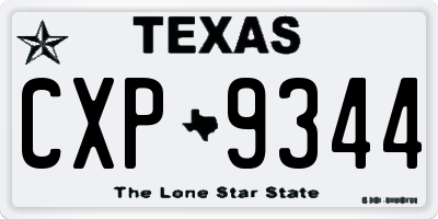 TX license plate CXP9344