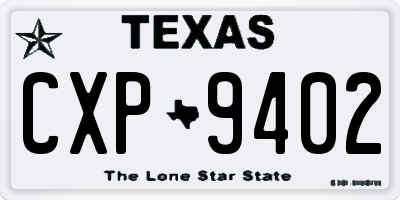 TX license plate CXP9402