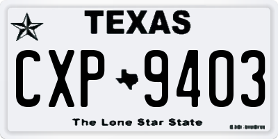 TX license plate CXP9403