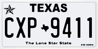 TX license plate CXP9411