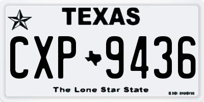 TX license plate CXP9436