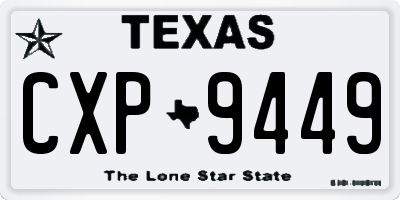 TX license plate CXP9449