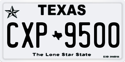 TX license plate CXP9500