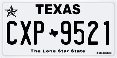 TX license plate CXP9521