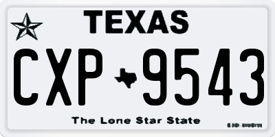 TX license plate CXP9543