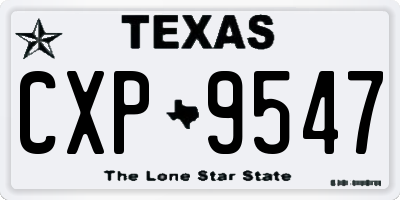 TX license plate CXP9547