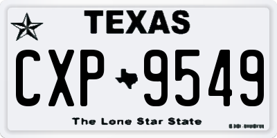 TX license plate CXP9549