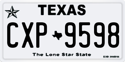 TX license plate CXP9598