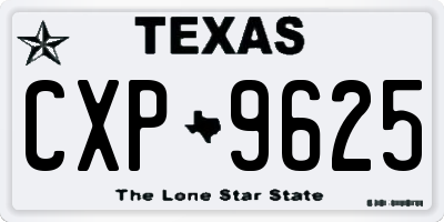 TX license plate CXP9625