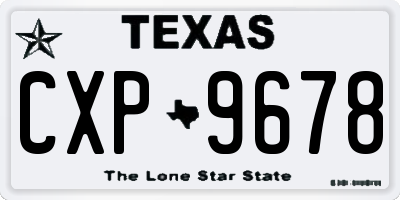 TX license plate CXP9678