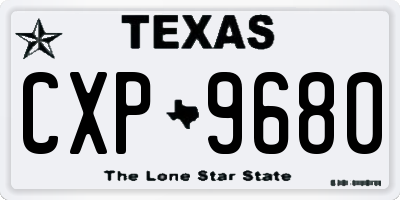 TX license plate CXP9680