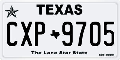 TX license plate CXP9705