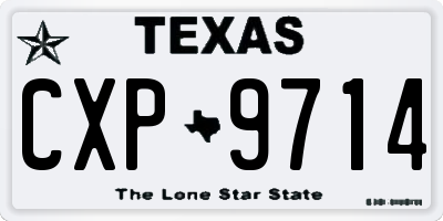 TX license plate CXP9714