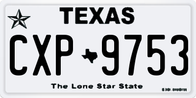 TX license plate CXP9753